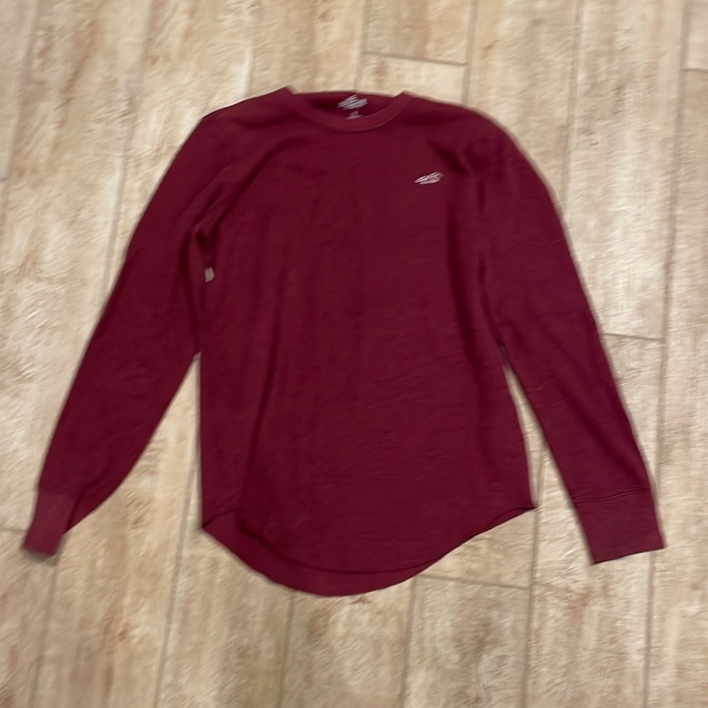 Red waffle weave shirt